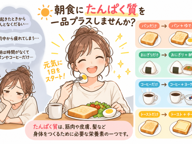 朝からなんだか疲れる…その朝食、たんぱく質が足りていますか？