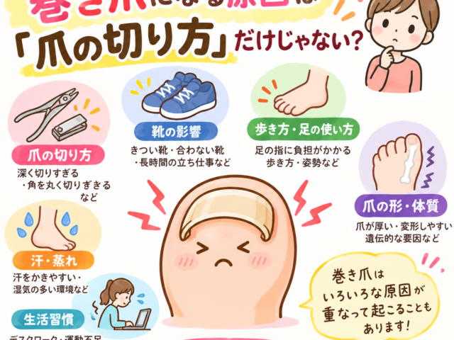 巻き爪になる原因は「爪の切り方」だけじゃない？